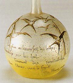 Emilé Gallé. Vase La Pluie au bassin fait des bulles inspired by Gautier, 1889 (detail)