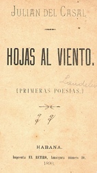 primera página de la edición príncipe de Hojas al viento (1890)