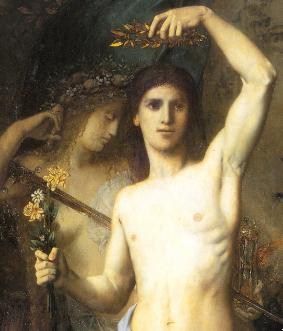 Gustave Moreau: El joven y la Muerte (detalle)