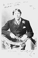 Oscar Wilde, foto dedicada a Gide (diciembre, 1891)
