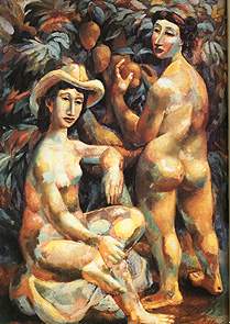 Desnudos con mangos por Mario Carreño