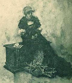 copia del cuadro Juana la loca, de Pradilla, realizada por Juana Borrero
