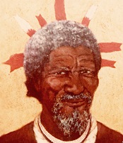 Sabuza II, King of Swaziland (royal portrait, oil and gold leaf on canvas)