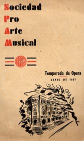 programa de Pro-Arte Musical para la temporada de pera de junio de 1957