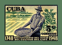 sello conmemorativo del bicentenario del café cubano